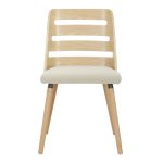 Trevi Natural Wood Cream Mid-Century Modern Dining Chairs 27 Trevi Natural Wood Cream Mid-Century Modern Dining Chairs