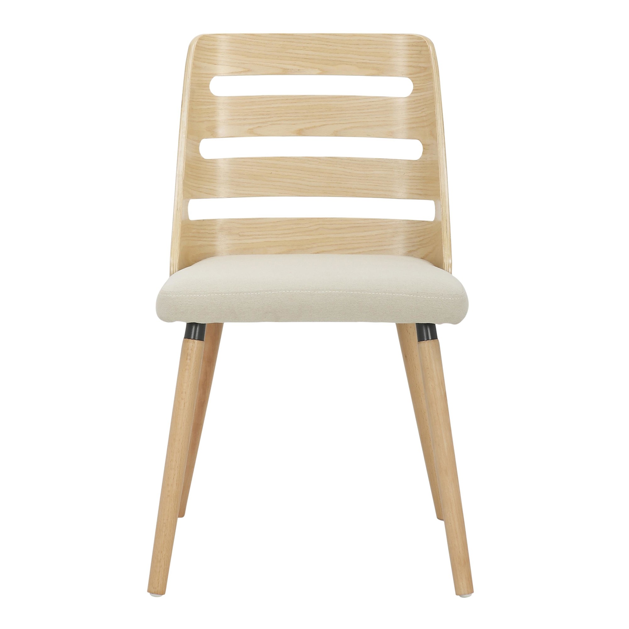 Trevi Natural Wood Cream Mid-Century Modern Dining Chairs 11 Trevi Natural Wood Cream Mid-Century Modern Dining Chairs - Image 11