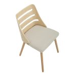 Trevi Natural Wood Cream Mid-Century Modern Dining Chairs 28 Trevi Natural Wood Cream Mid-Century Modern Dining Chairs