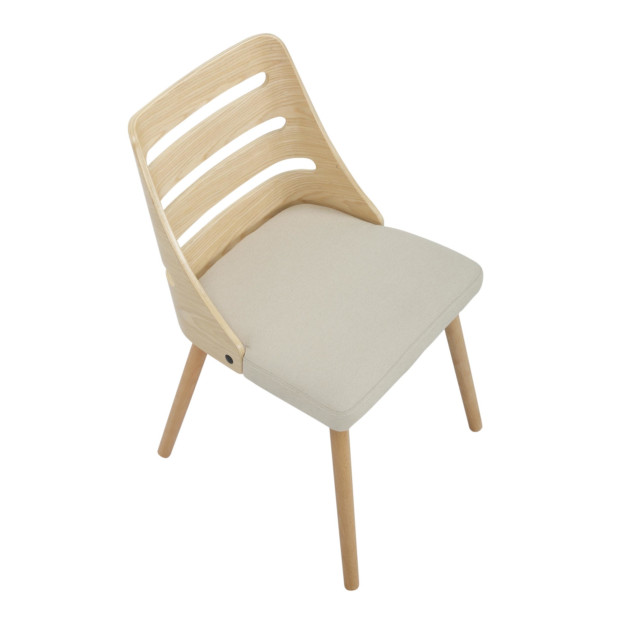 Trevi Natural Wood Cream Mid-Century Modern Dining Chairs 12 Trevi Natural Wood Cream Mid-Century Modern Dining Chairs - Image 12
