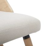 Trevi Natural Wood Cream Mid-Century Modern Dining Chairs 30 Trevi Natural Wood Cream Mid-Century Modern Dining Chairs