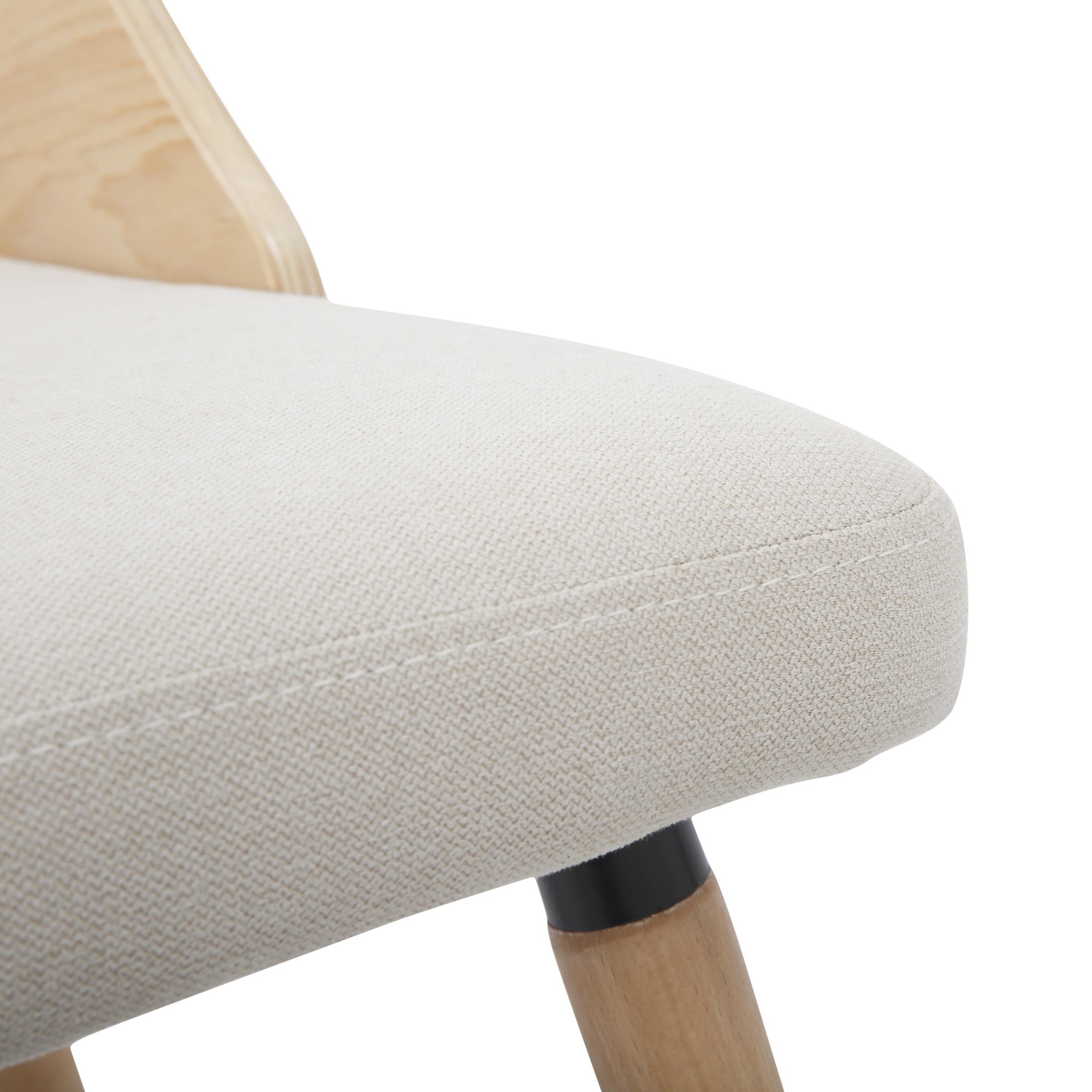 Trevi Natural Wood Cream Mid-Century Modern Dining Chairs 14 Trevi Natural Wood Cream Mid-Century Modern Dining Chairs - Image 14