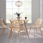 Trevi Natural Wood Cream Mid-Century Modern Dining Chairs 17 Trevi Natural Wood Cream Mid-Century Modern Dining Chairs