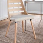 Trevi Natural Wood Cream Mid-Century Modern Dining Chairs 19 Trevi Natural Wood Cream Mid-Century Modern Dining Chairs