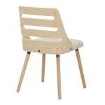 Trevi Natural Wood Cream Mid-Century Modern Dining Chairs 25 Trevi Natural Wood Cream Mid-Century Modern Dining Chairs