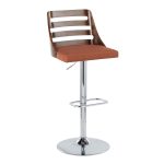 Trevi Orange Mid-Century Modern Adjustable Swivel Barstools (Set of 2) 17 Trevi Orange Mid-Century Modern Adjustable Swivel Barstools (Set of 2)