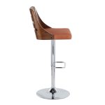 Trevi Orange Mid-Century Modern Adjustable Swivel Barstools (Set of 2) 18 Trevi Orange Mid-Century Modern Adjustable Swivel Barstools (Set of 2)