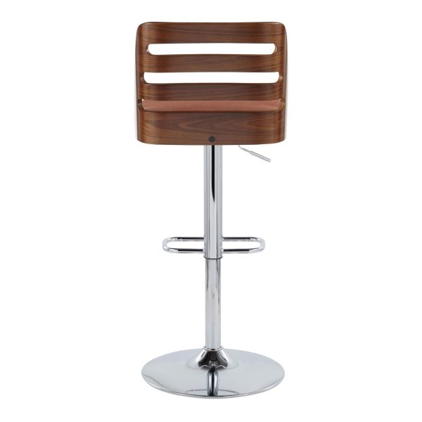 Trevi Orange Mid Century Modern Adjustable Swivel Barstools Set of 2 8