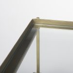 Trey 56.0L x 32.0W x 17.0H Gold Metal W/Glass Coffee table