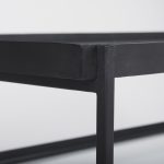 Trey 56"L x 32"W x 17"H Black Metal W/Glass Coffee Table