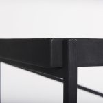 Trey 72.0"L x 16.0"W x 30.0"H Black Metal W/Glass Console Table