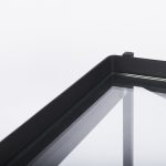 Trey 72.0"L x 16.0"W x 30.0"H Black Metal W/Glass Console Table