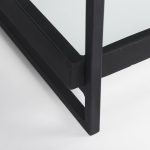 Trey 72.0"L x 16.0"W x 30.0"H Black Metal W/Glass Console Table