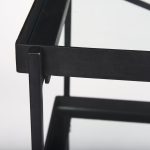Trey 72.0"L x 16.0"W x 30.0"H Black Metal W/Glass Console Table