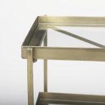 Trey 72.0L x 16.0W x 30.0H Gold Metal W/Glass Console Table