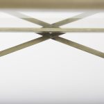 Trey 72.0L x 16.0W x 30.0H Gold Metal W/Glass Console Table