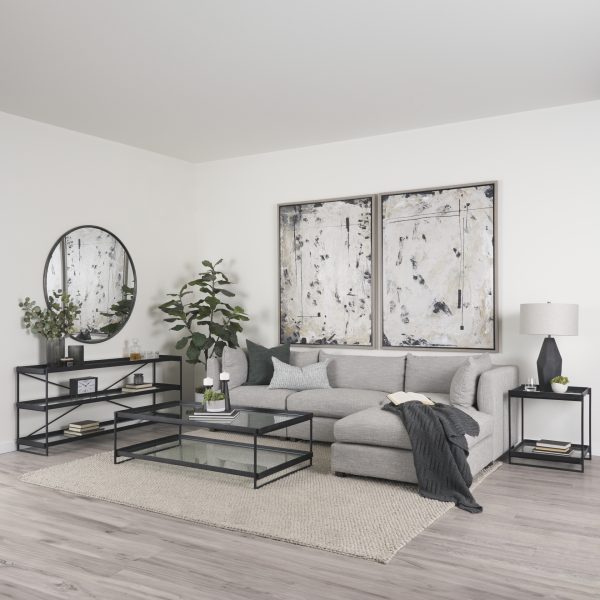 Trey Black Metal WGlass Accent Table 1