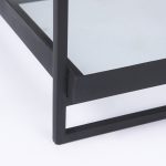 Trey Black Metal W/Glass Accent Table