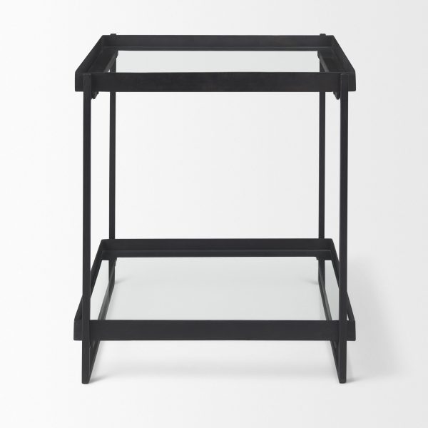 Trey Black Metal WGlass Accent Table 4