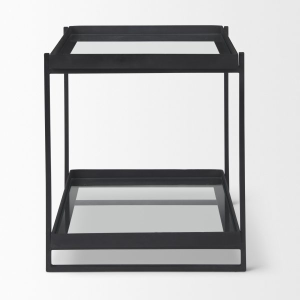 Trey Black Metal WGlass Accent Table 5