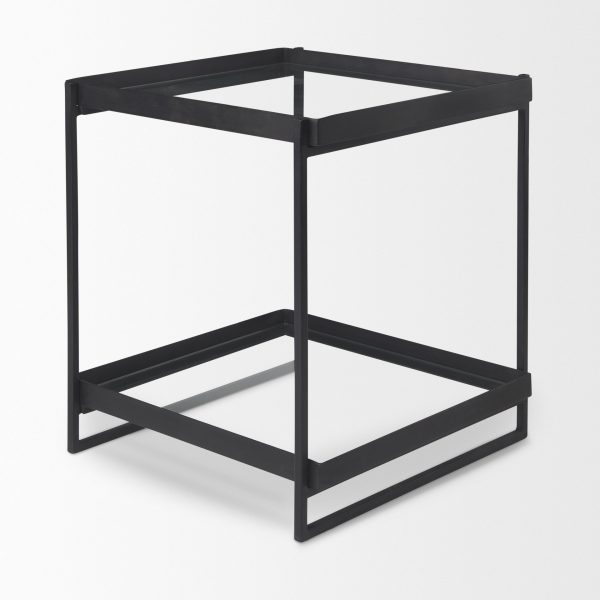 Trey Black Metal WGlass Accent Table 6