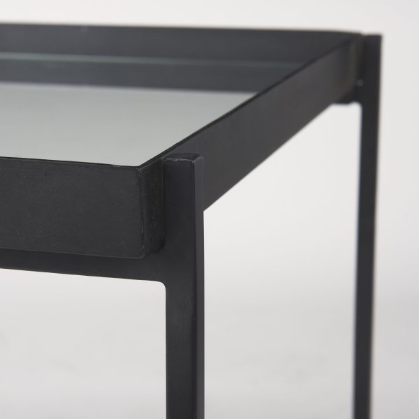 Trey Black Metal WGlass Accent Table 8