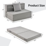 Tri-Fold Sofa Bed Mattress with Pillow for Compact Spaces