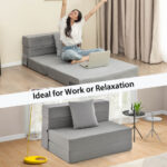 Tri-Fold Sofa Bed Mattress with Pillow for Compact Spaces