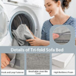 Tri-Fold Sofa Bed Mattress with Pillow for Compact Spaces