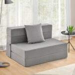 Tri-Fold Sofa Bed Mattress with Pillow for Compact Spaces