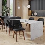 Triad Mid-Century Modern Walnut Bamboo Black Faux Leather Chairs (Set of 2) 11 Triad Mid-Century Modern Walnut Bamboo Black Faux Leather Chairs (Set of 2)