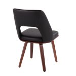 Triad Mid-Century Modern Walnut Bamboo Black Faux Leather Chairs (Set of 2) 15 Triad Mid-Century Modern Walnut Bamboo Black Faux Leather Chairs (Set of 2)
