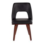Triad Mid-Century Modern Walnut Bamboo Black Faux Leather Chairs (Set of 2) 17 Triad Mid-Century Modern Walnut Bamboo Black Faux Leather Chairs (Set of 2)