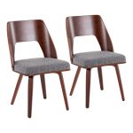 Triad Mid-Century Walnut and Grey Accent Chairs (Set of 2) 13 Triad Mid-Century Walnut and Grey Accent Chairs (Set of 2)