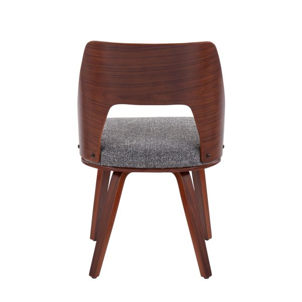Triad Mid Century Walnut and Grey Accent Chairs Set of 2 6