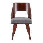 Triad Mid-Century Walnut and Grey Accent Chairs (Set of 2) 18 Triad Mid-Century Walnut and Grey Accent Chairs (Set of 2)
