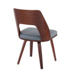Triad Walnut Bamboo Grey Faux Leather Mid-Century Modern Chairs (Set of 2) 16 Triad Walnut Bamboo Grey Faux Leather Mid-Century Modern Chairs (Set of 2)