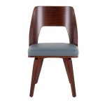 Triad Walnut Bamboo Grey Faux Leather Mid-Century Modern Chairs (Set of 2) 18 Triad Walnut Bamboo Grey Faux Leather Mid-Century Modern Chairs (Set of 2)