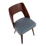 Triad Walnut Bamboo Grey Faux Leather Mid-Century Modern Chairs (Set of 2) 19 Triad Walnut Bamboo Grey Faux Leather Mid-Century Modern Chairs (Set of 2)