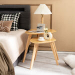 Triangle Rubber Wood Nesting Coffee Tables Natural Finish (Set of 2)
