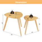 Triangle Rubber Wood Nesting Coffee Tables Natural Finish (Set of 2)