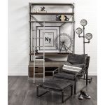 Trifect Black Iron Pipe Three Face Floor Clock