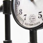 Trifect Black Iron Pipe Three Face Floor Clock