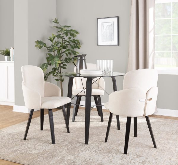 Trilogy Black Wood Round Glass Top Dinette Table 2