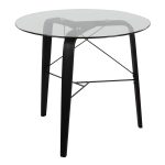 Trilogy Black Wood Round Glass Top Dinette Table