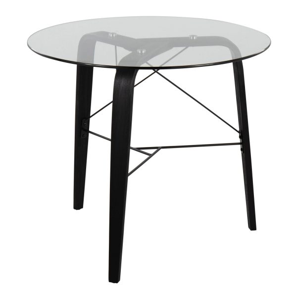 Trilogy Black Wood Round Glass Top Dinette Table 3