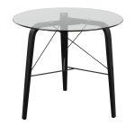 Trilogy Black Wood Round Glass Top Dinette Table