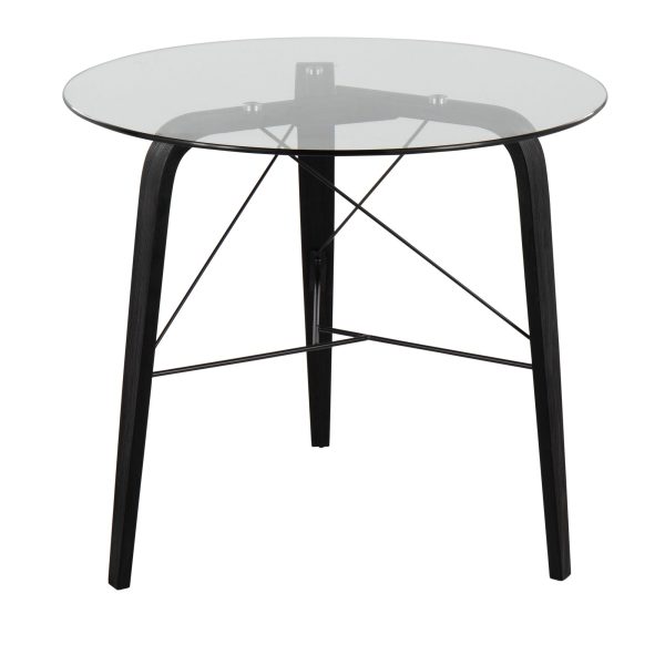 Trilogy Black Wood Round Glass Top Dinette Table 4