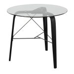 Trilogy Black Wood Round Glass Top Dinette Table