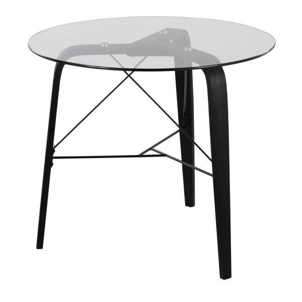 Trilogy Black Wood Round Glass Top Dinette Table 5